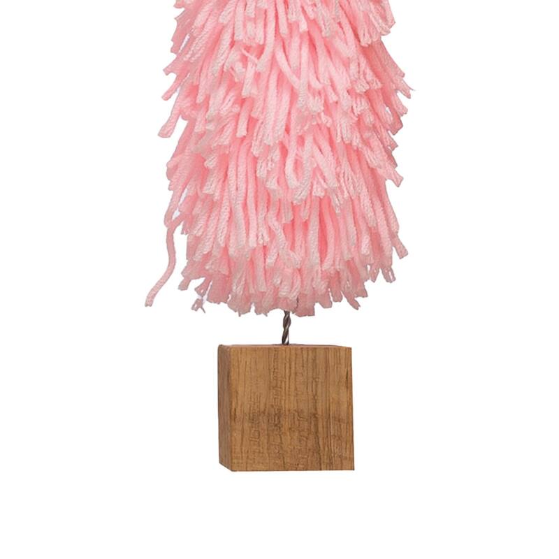 Fabric Yarn Tree with Wood Block Base