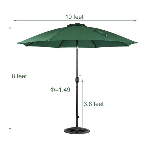 Outdoor 10FT Patio Umbrella with Push Button Tilt