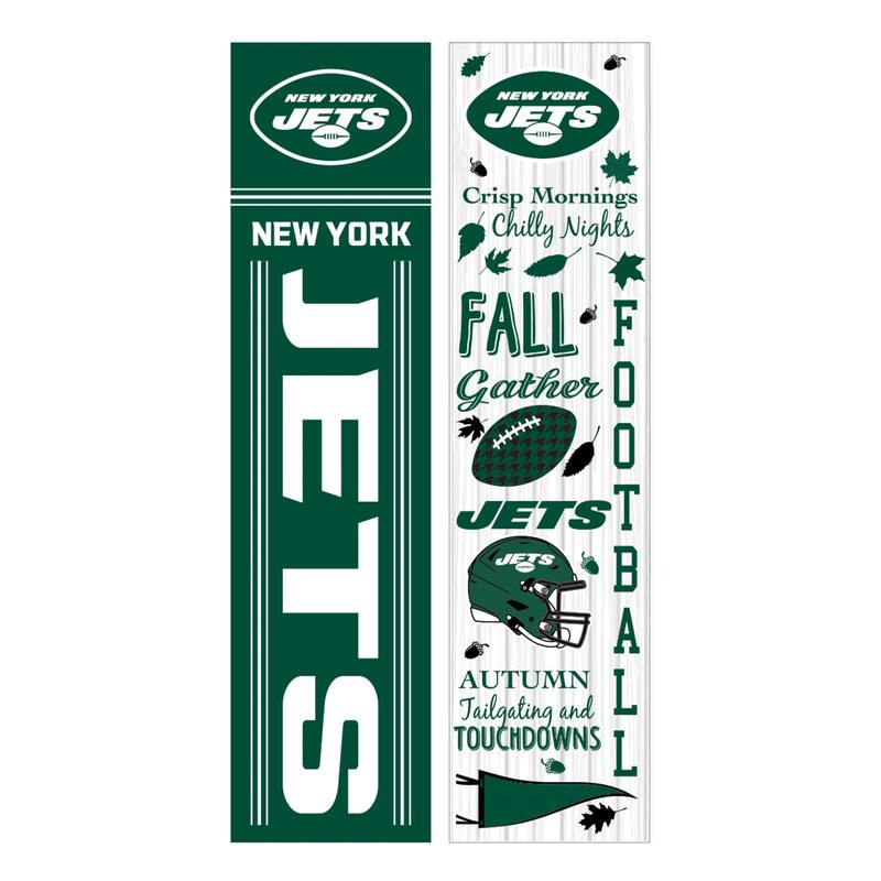 47" Double Sided Seasonal Porch Leaner, New York Jets - 47" x 11.25"