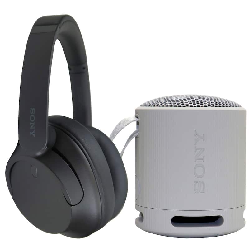 Sony Wireless Over-Ear Noise-Canceling Headphones WH-CH720N + Sony XB100 Portable Waterproof Bluetooth Speaker (Gray) - Black