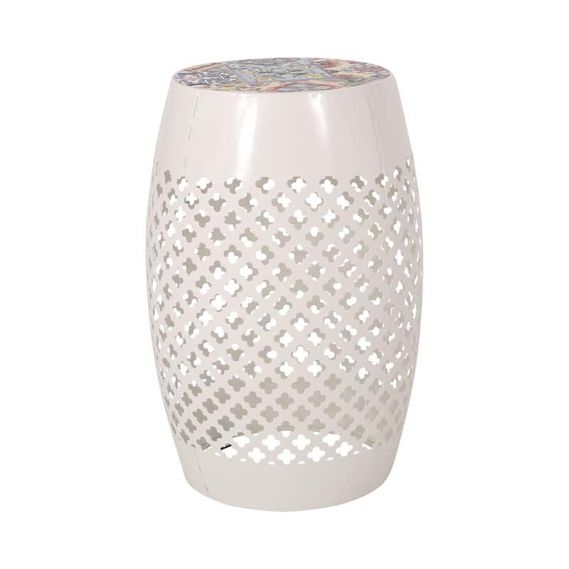 Rucker Indoor Lace Cut Side Table with Tile Top by Christopher Knight Home