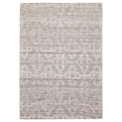 ECARPETGALLERY Braid weave Sienna Grey Wool Rug - 5'2 x 7'3