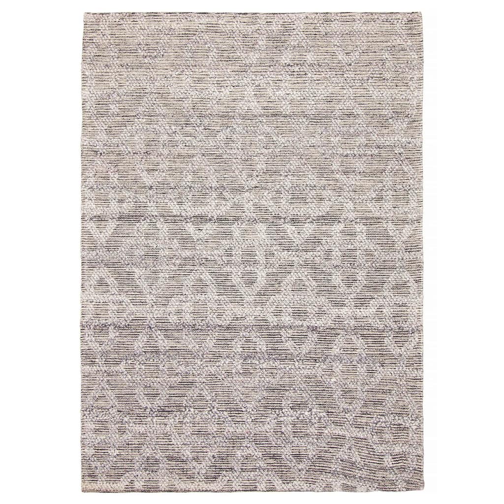 ECARPETGALLERY Braid weave Sienna Grey Wool Rug - 5'2 x 7'3