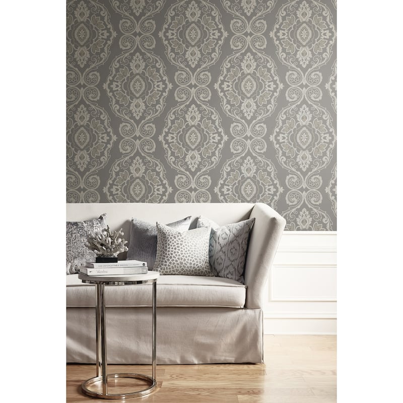 Seabrook Designs Beach House Nautical Damask Unpasted Wallpaper