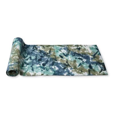 Tie Dye Cotton Blue and Green Cotton Machine Washable Table Runner Décor Decoration, 72" x 18"-in.