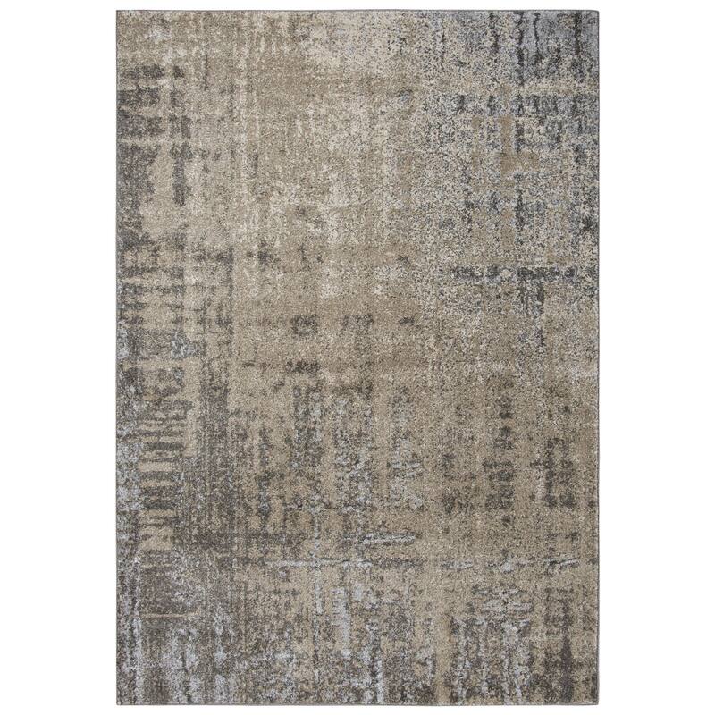 Alora Decor Venice Beige, Brown, and Silver Abstract Rug