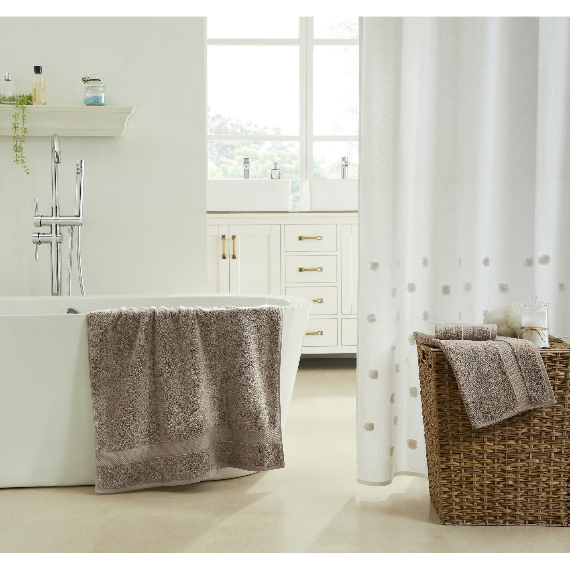 4 Piece Bathroom Towel Set Bath Towels Hand Towels & Washcloths 100% Cotton Zero Twist 550 GSM Absorbent Towels for Daily Use