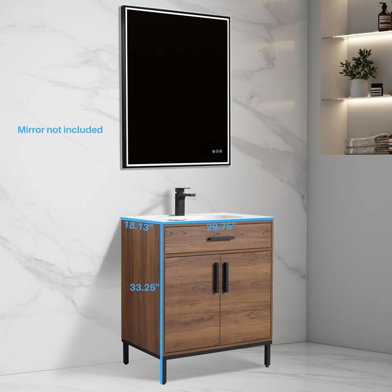 Blossom Freestanding Bathroom Vanity with SMC Sink All Wood