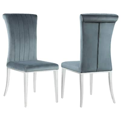 Beaufort Steel Grey Upholstered Dining Side Chair (Set of 2)