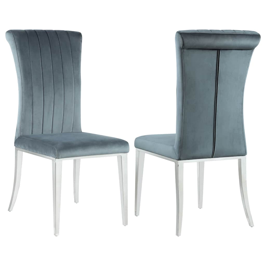 Beaufort Steel Grey Upholstered Dining Side Chair (Set of 2)