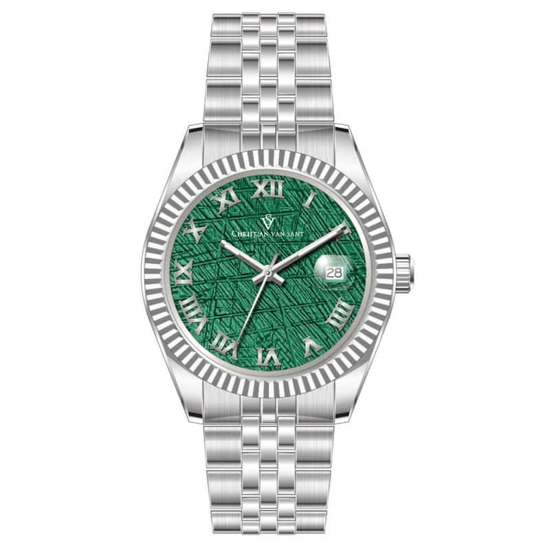 Christian Van Sant Men's Stellar Green Dial Watch - CV0703 - One Size