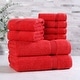 preview thumbnail 62 of 138, Superior Heritage Egyptian Cotton Absorbent 8-Piece Towel Set Red