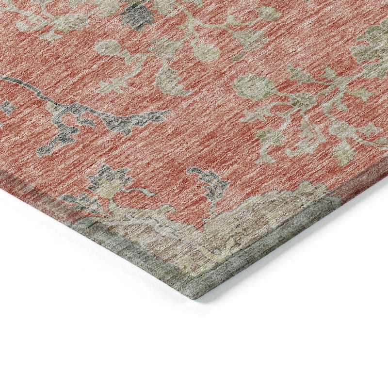 Machine Washable Indoor/ Outdoor Boho Traditional Chantille Rug