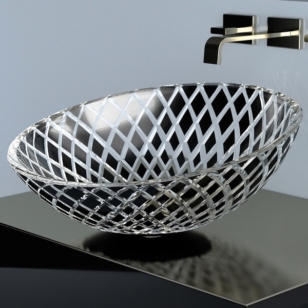 WS Bath Collections Xeni Glamorous 17-5/16" Circular Glass Vessel. Opens flyout.