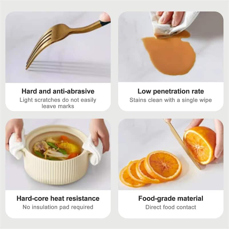 9 - Pieces Modern Minimalist 8 - Person Sintered Stone Extendable Dining Set