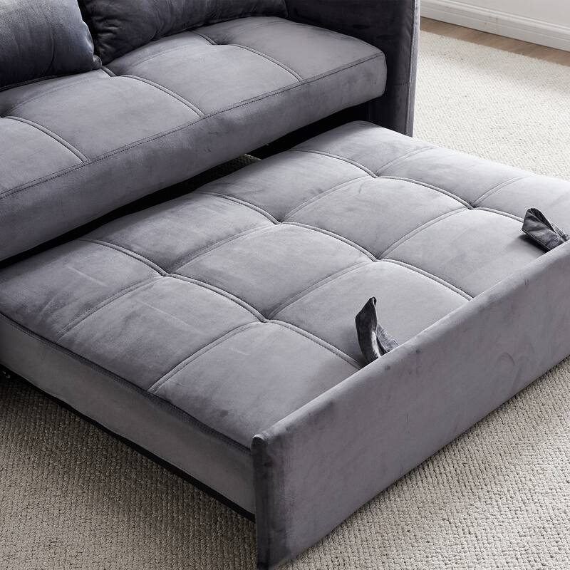 Velvet Sofa Bed 55.5" - Easy Assembly, Supportive Comfort