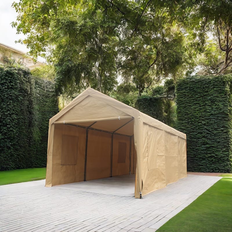10 ft. W x 20 ft. D x 9.4 ft. H Iron Portable Carport