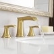 preview thumbnail 28 of 33, Double Handle Three-Hole Bath Waterfall Faucet with Drain Brushed Gold