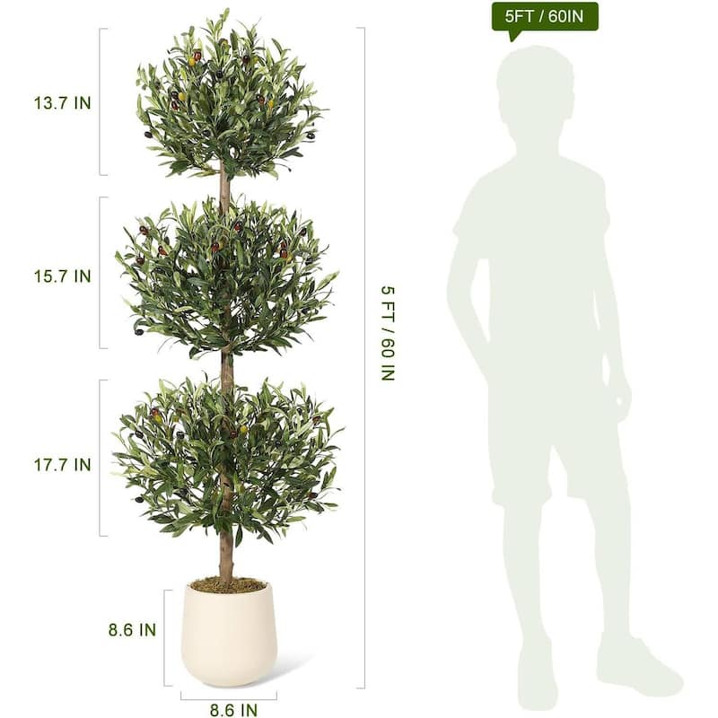5FT Tall Artificial Olive Tree for Home Office Decor