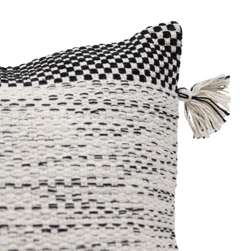 Foreside Home & Garden 18x18" Woven Black Cotton w/Poly Fill Pillow