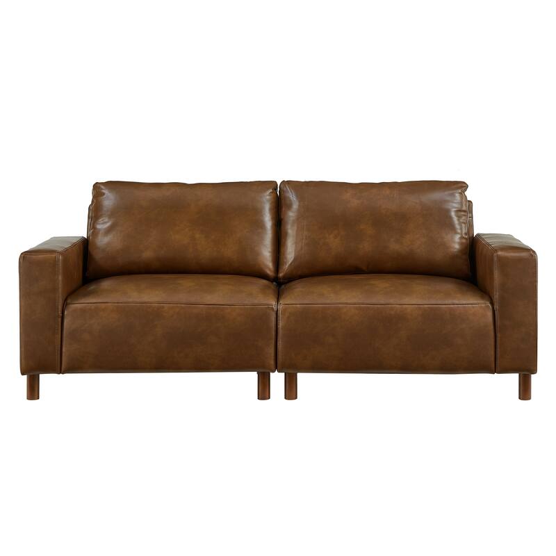 78.5" Loveseat Sofa with Breathable Faux Leather Upholstery for Living Room & Apartment