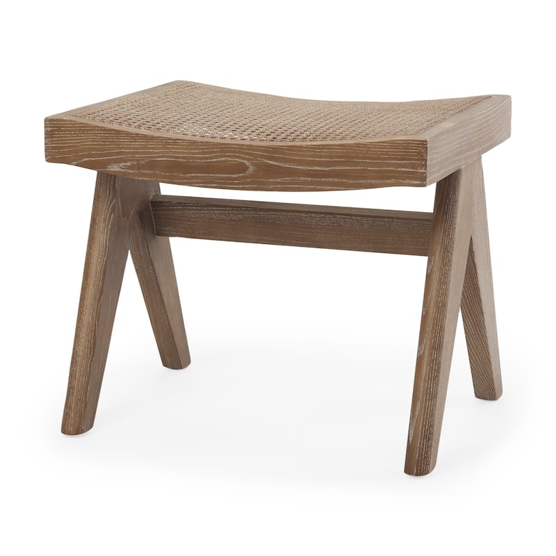Arvin Black Solid Wood Stool - Brown