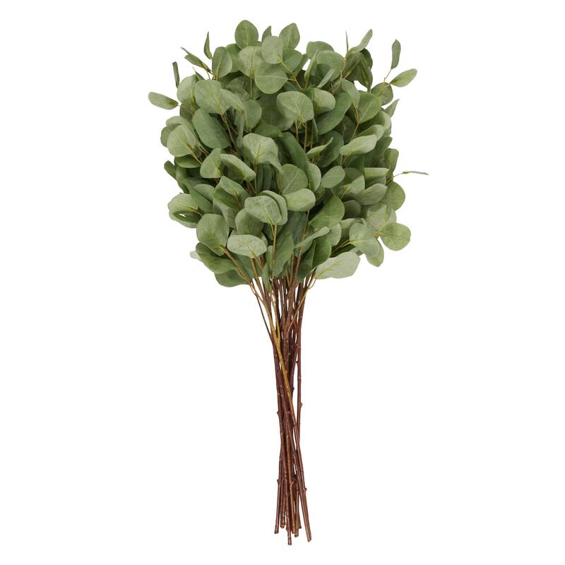 Polyester Eucalyptus Stem Tall Artificial Foliage - Set of 12 Green - Roche River Decor