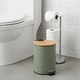 preview thumbnail 73 of 79, Stylish Trash Can with Bamboo Lid and Pedal, 2.5L Capacity - 9.2" H x 8" L x 8" W Green