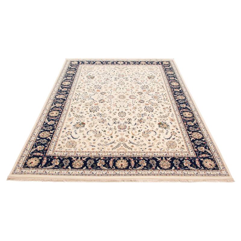 ECARPETGALLERY Hand-knotted Nain Cream Silk, Wool Rug - 8'9 x 12'0