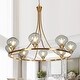 preview thumbnail 14 of 14, Celesn Modern Gold 8-Light 39.3 in. Wheel Chandelier Glass Lights for Dining Living Room - D 39.3" x H 31.8"