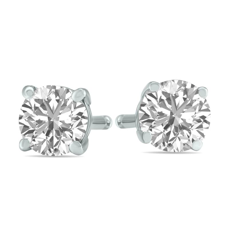 Marquee 3/4 Carat TW Lab Grown Diamond Round Solitaire Stud Earrings in 14K White Gold