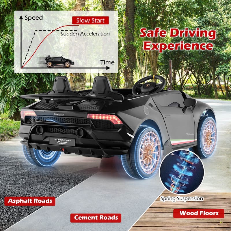 Costway 4WD 2-Seater Ride on Car, Licensed Lamborghini Kids’ Vehicles - See Details