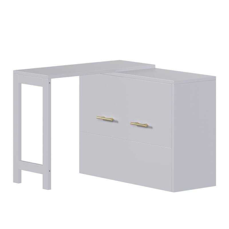 Twin Size Murphy Cabinet Bed with Adjustable Position Desk