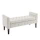 Porthos Home Brett Velvet Storage Bench with Rubberwood Legs