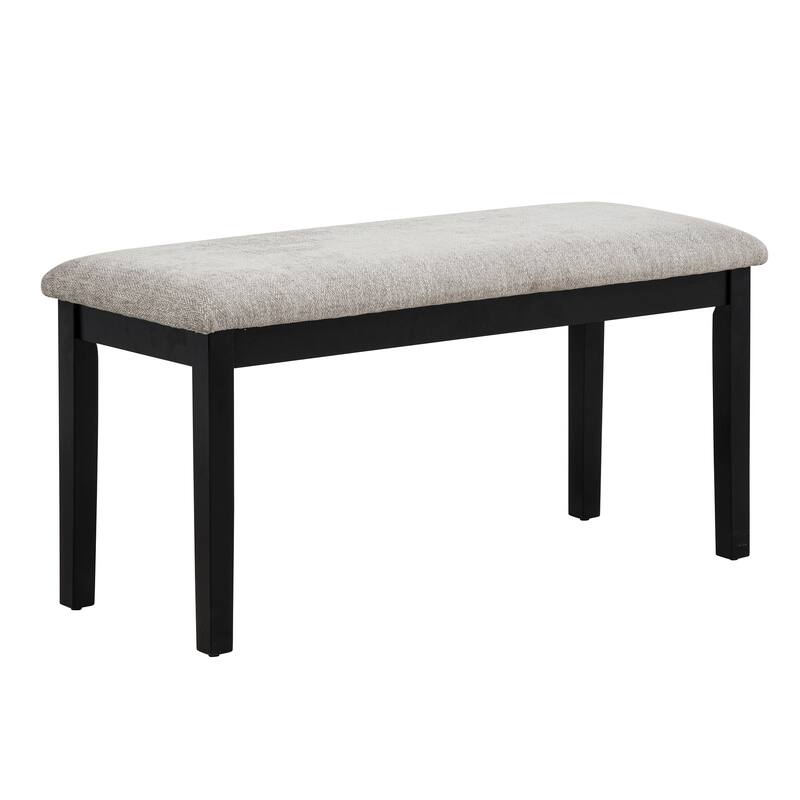 GDFStudio - Aurelia Luxury Concrete-Effect Tabletop Rectangular Dining Table Set with 4 Upholstered Chairs (with/without Bench)