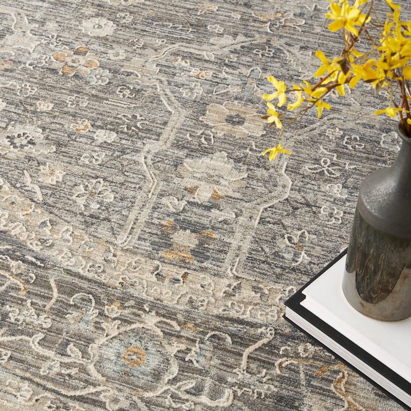 Nourison Nyle Indoor only Grey Persian Area Rug