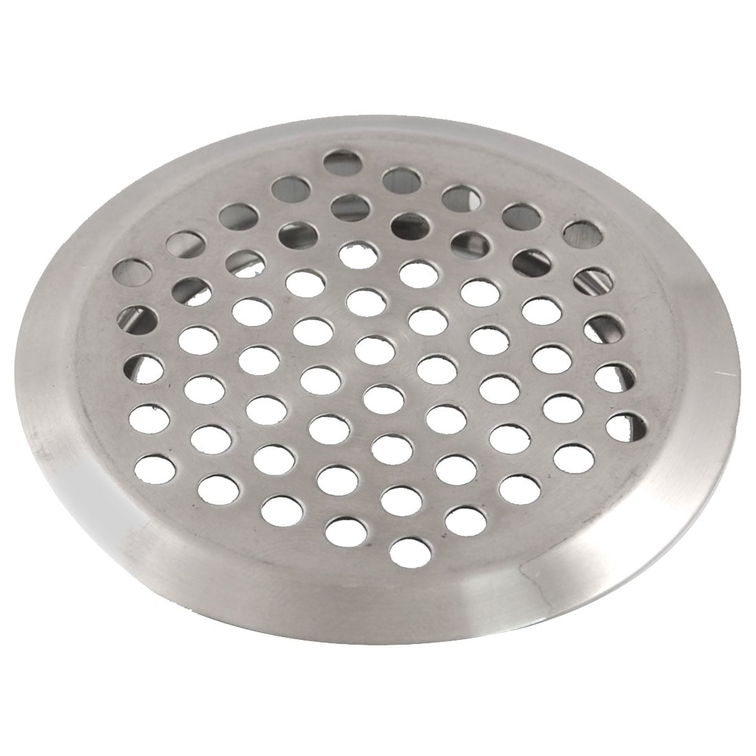 53mm x 65mm Silver Tone Perforated Round Mesh Air Vent New - Silver Tone - Stainless Steel
