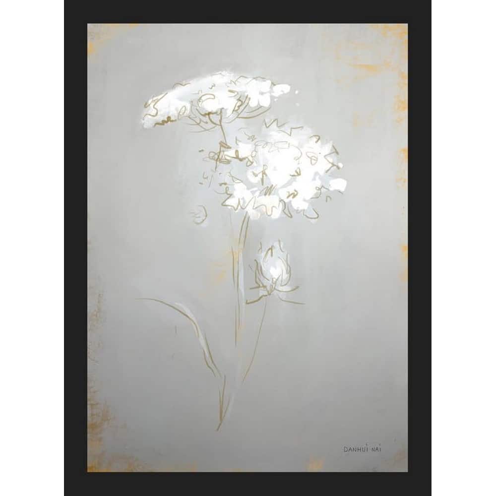 White Floral Skectch II Framed Poster