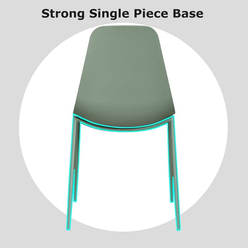 Set of 4 Plastic Dining Chairs Cushion Padded For Kitchen Metal Legs Guest Meeting Waiting Room Business Indoor Outdoor Patio
