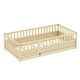 preview thumbnail 3 of 4, Twin Floor Bed, Children's Floor Bed Frame, Montessori Wooden Children's Floor Bed with Natural Wood Support Slats