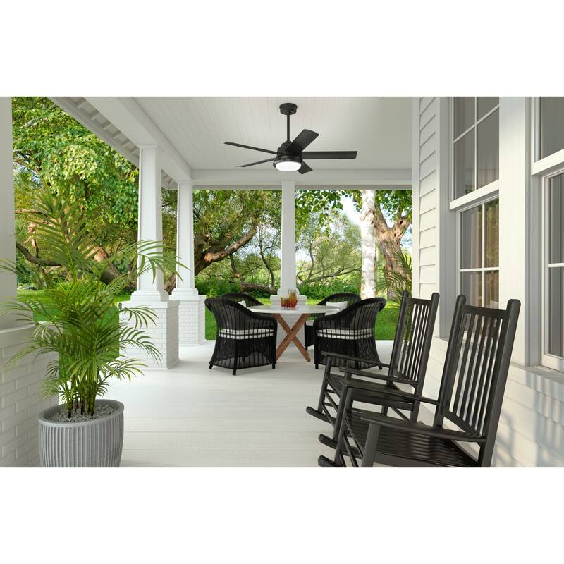 Hunter 52" Seawall Outdoor Ceiling Fan with LED Light Kit, Wall Control - Wet Rated!