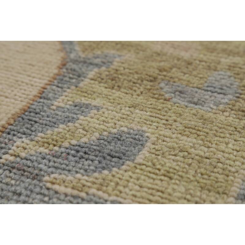Hand Knotted Oriental 100% Wool Carpet Transitional All-Over Greys & Charcoal Oushak Area Rug - 11' 11'' X 9' 4''