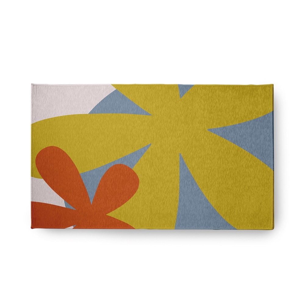Bold Flowers Modern & Contemporary Chenille Area Rug