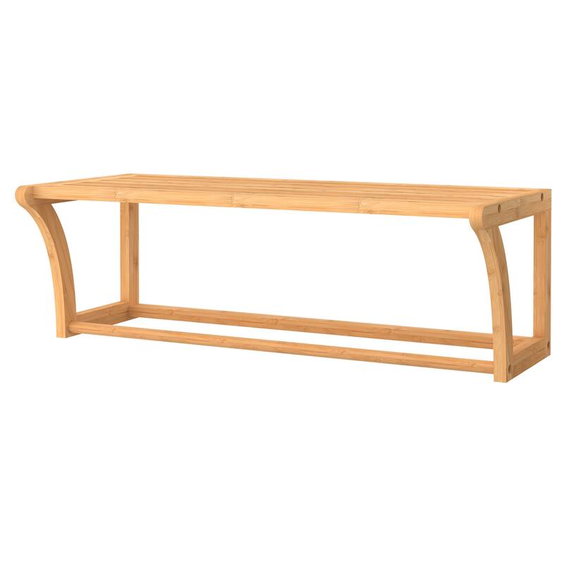ClosetMaid Bamboo Wall Shelf with Towel Rod