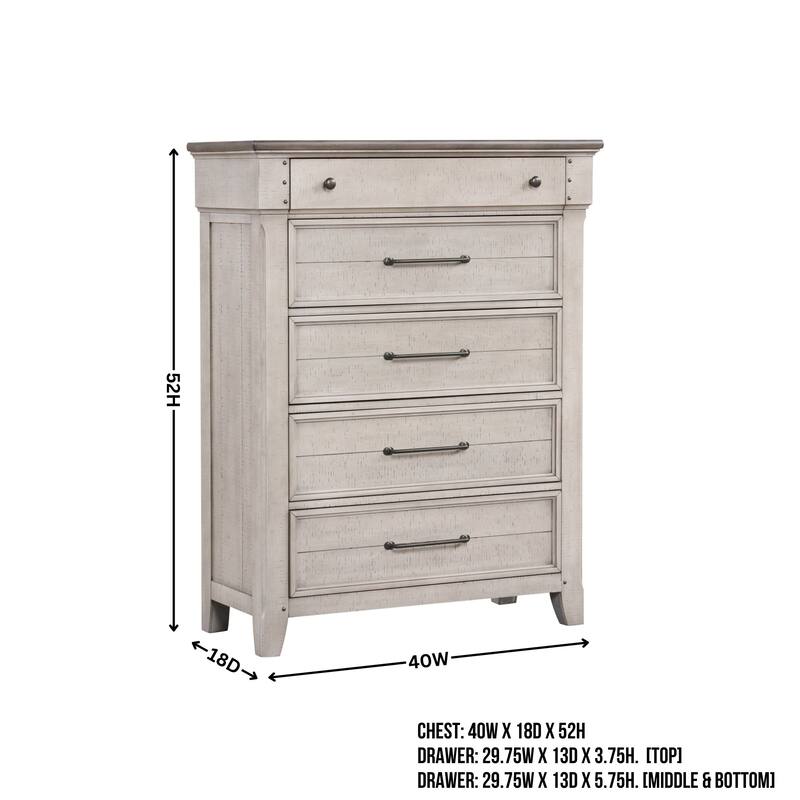 Roundhill Furniture Walcott 6-Piece Bedroom Set with Touch LED Lighting