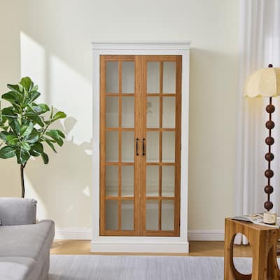 71.2IN Tall Display Cabinet with Glass Doors