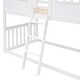 preview thumbnail 11 of 24, Playhouse Style Kids Bunk Bed with Fence, Twin Over Twin House Bed with Roof, Window, Ladder and Solid Pine Wood Frame