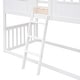 preview thumbnail 11 of 9, Twin Over Twin Bunk Bed With Ladder, House-shaped Bed with Windows, Pine Wooden Bed Frame with Guardrails, White