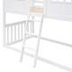 preview thumbnail 9 of 27, Twin Over Twin House Bunk Bed With Ladder and Fence Wood White Modern Contemporary Urban