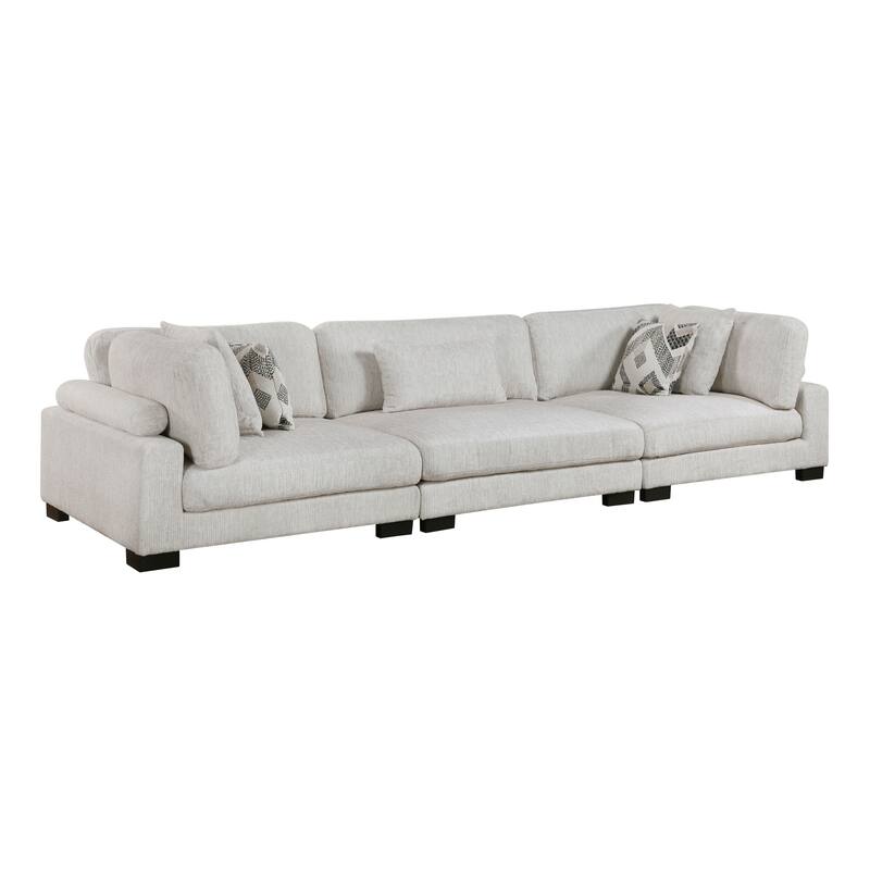 Abbeville Microfiber Living Room Sofa - Beige